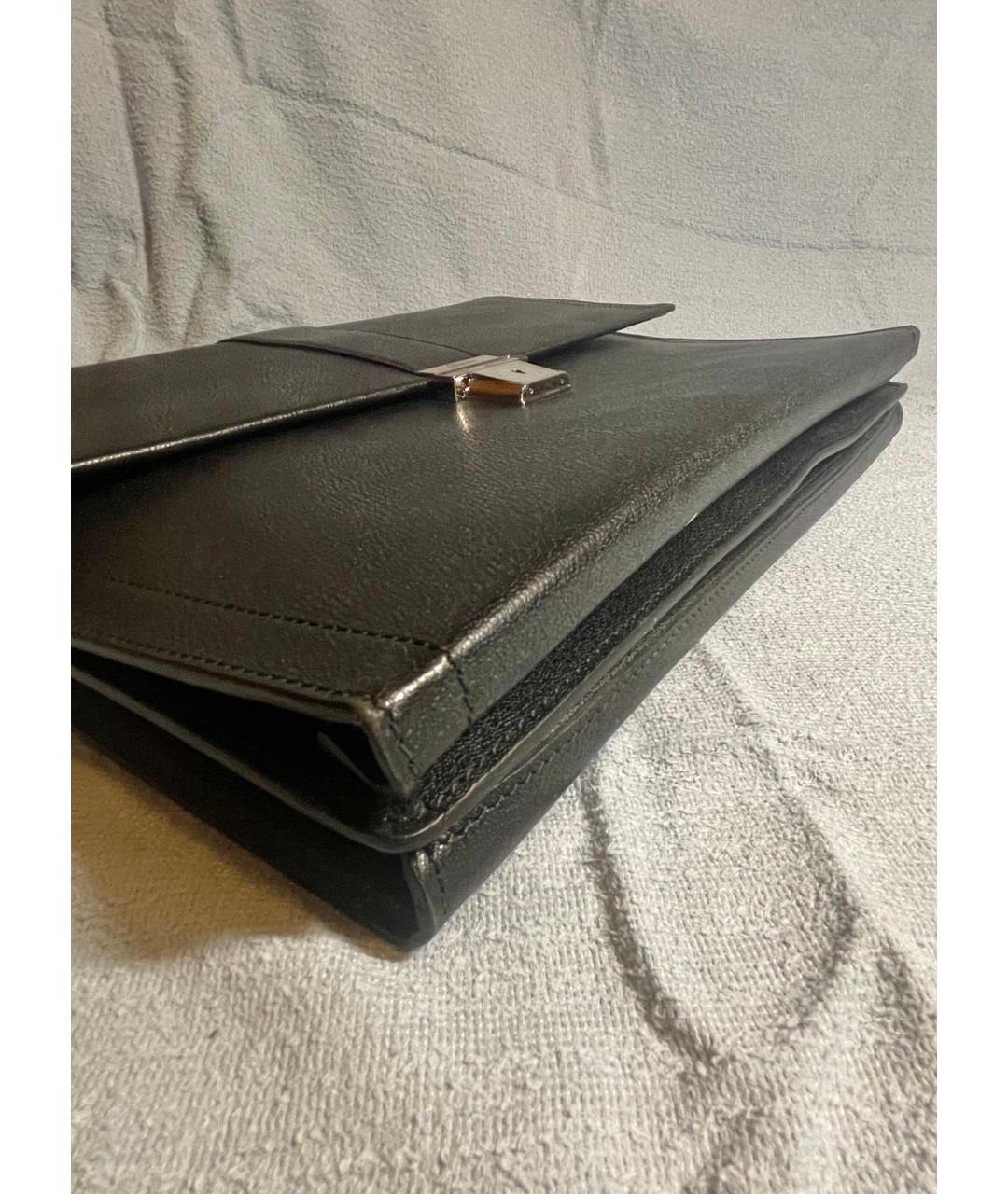 BRIONI Черный кожаный портфель, фото 8