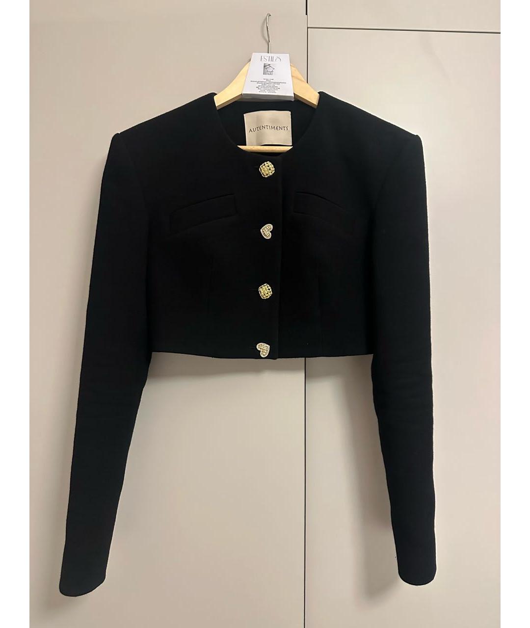 AUTENTIMENTS Черный шерстяной жакет/пиджак, фото 4