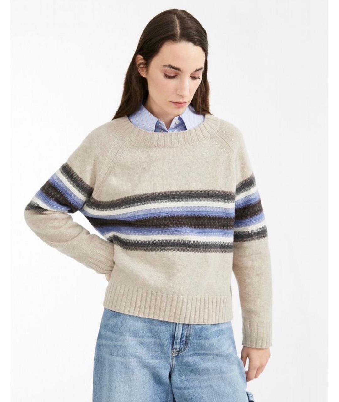 WEEKEND MAX MARA Бежевый шерстяной джемпер / свитер, фото 5