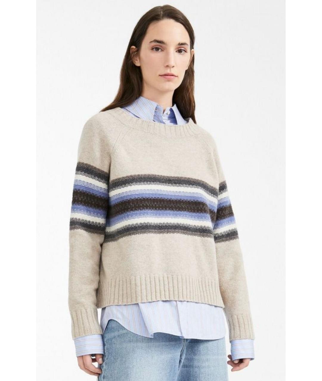 WEEKEND MAX MARA Бежевый шерстяной джемпер / свитер, фото 4