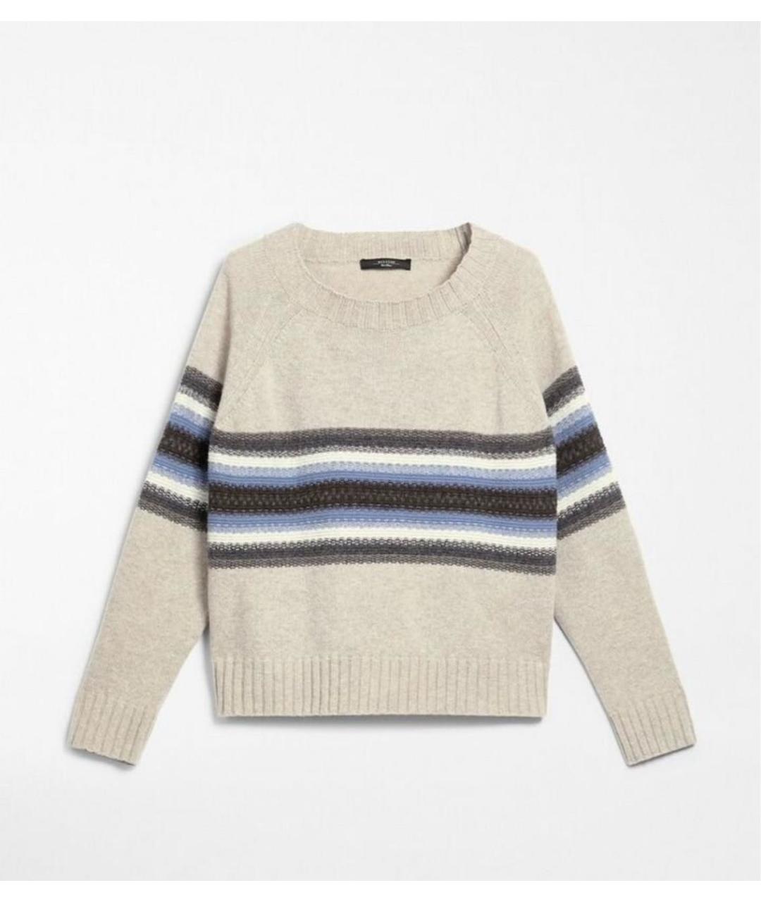 WEEKEND MAX MARA Бежевый шерстяной джемпер / свитер, фото 7