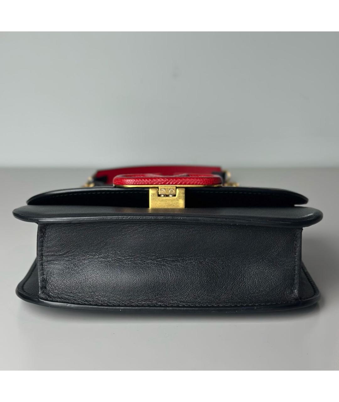 VALENTINO Черная кожаная сумка через плечо, фото 6