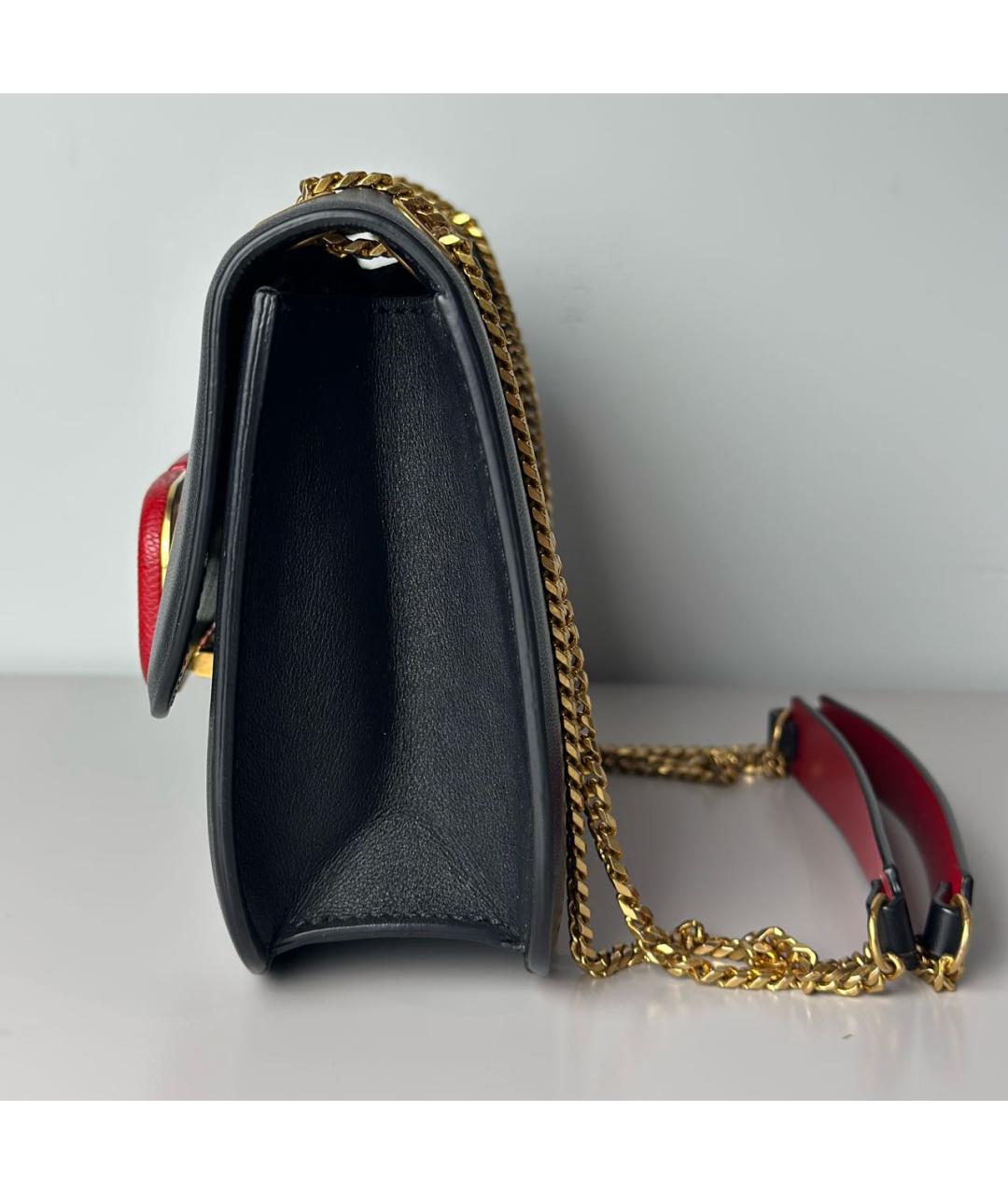 VALENTINO Черная кожаная сумка через плечо, фото 4