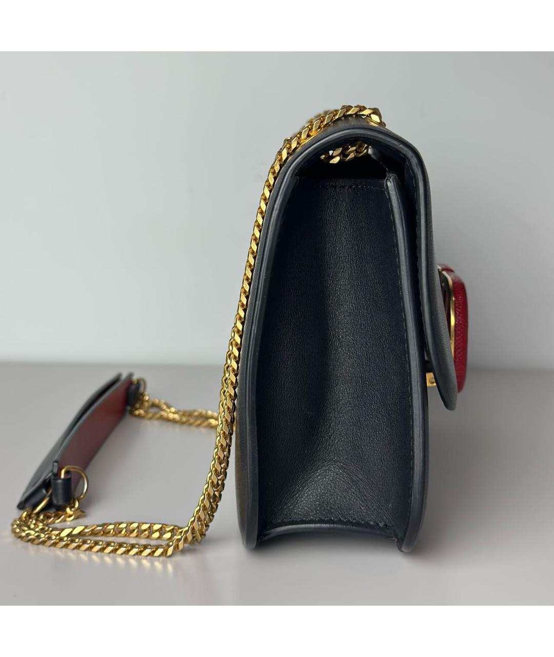 VALENTINO Черная кожаная сумка через плечо, фото 5