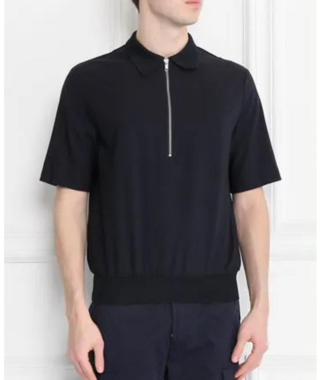 BARENA Темно-синее хлопковое поло с коротким рукавом, фото 4