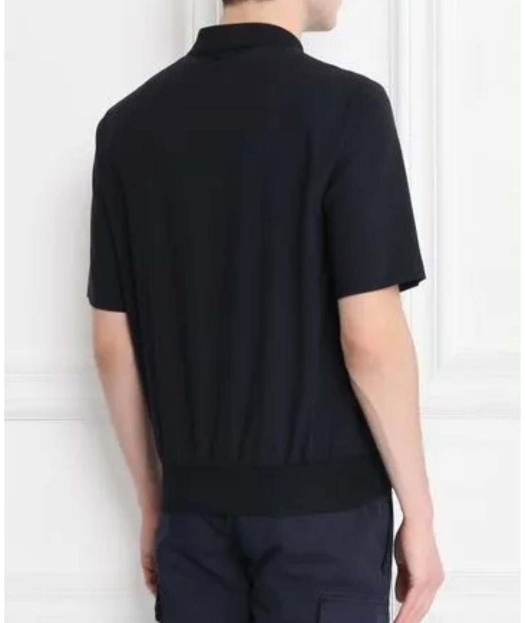 BARENA Темно-синее хлопковое поло с коротким рукавом, фото 2