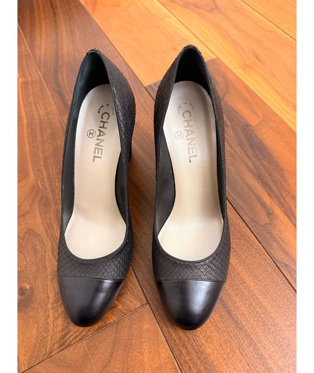 CHANEL Черные туфли из экзотической кожи, фото 2