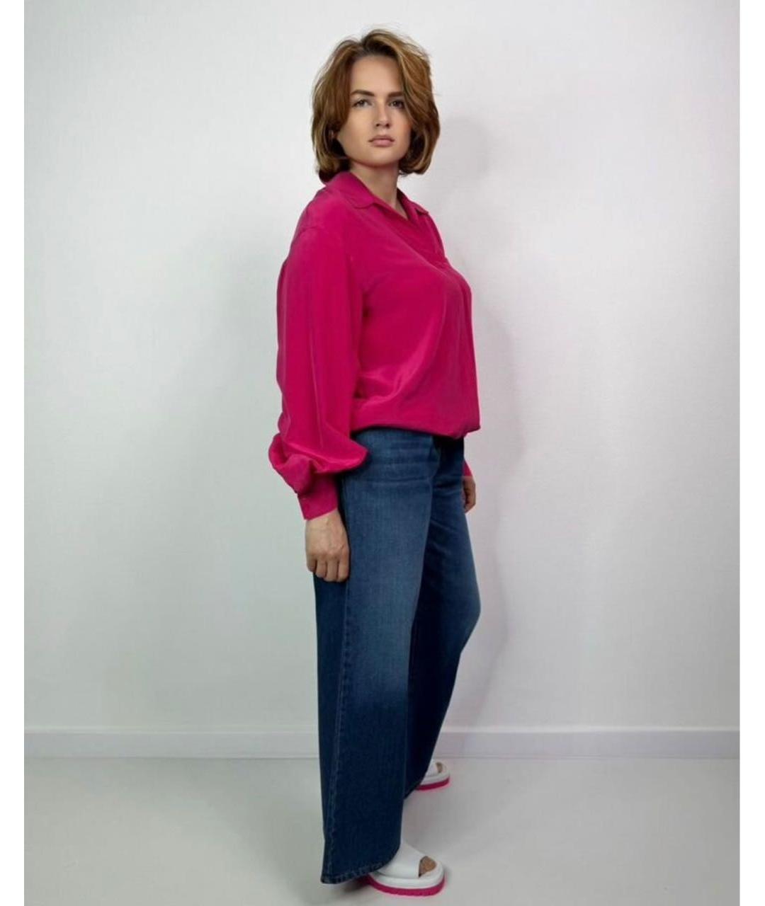 WEEKEND MAX MARA Фуксия шелковая рубашка, фото 5