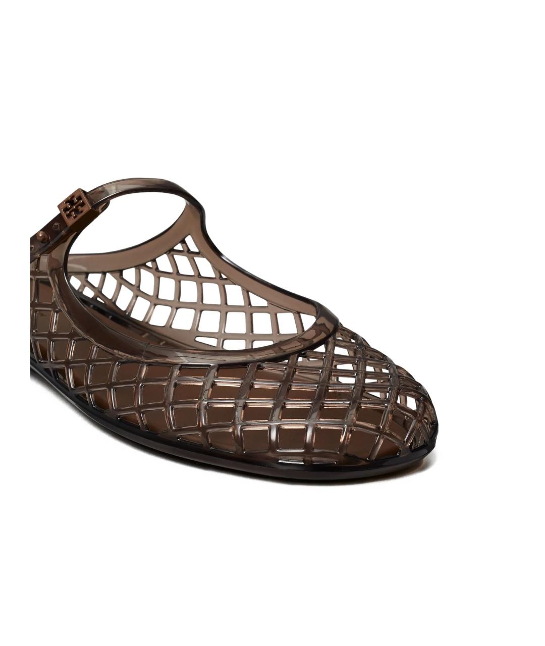 TORY BURCH Коричневые кожаные балетки, фото 4