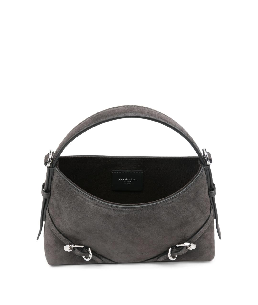 GIVENCHY Серая кожаная сумка с короткими ручками, фото 5