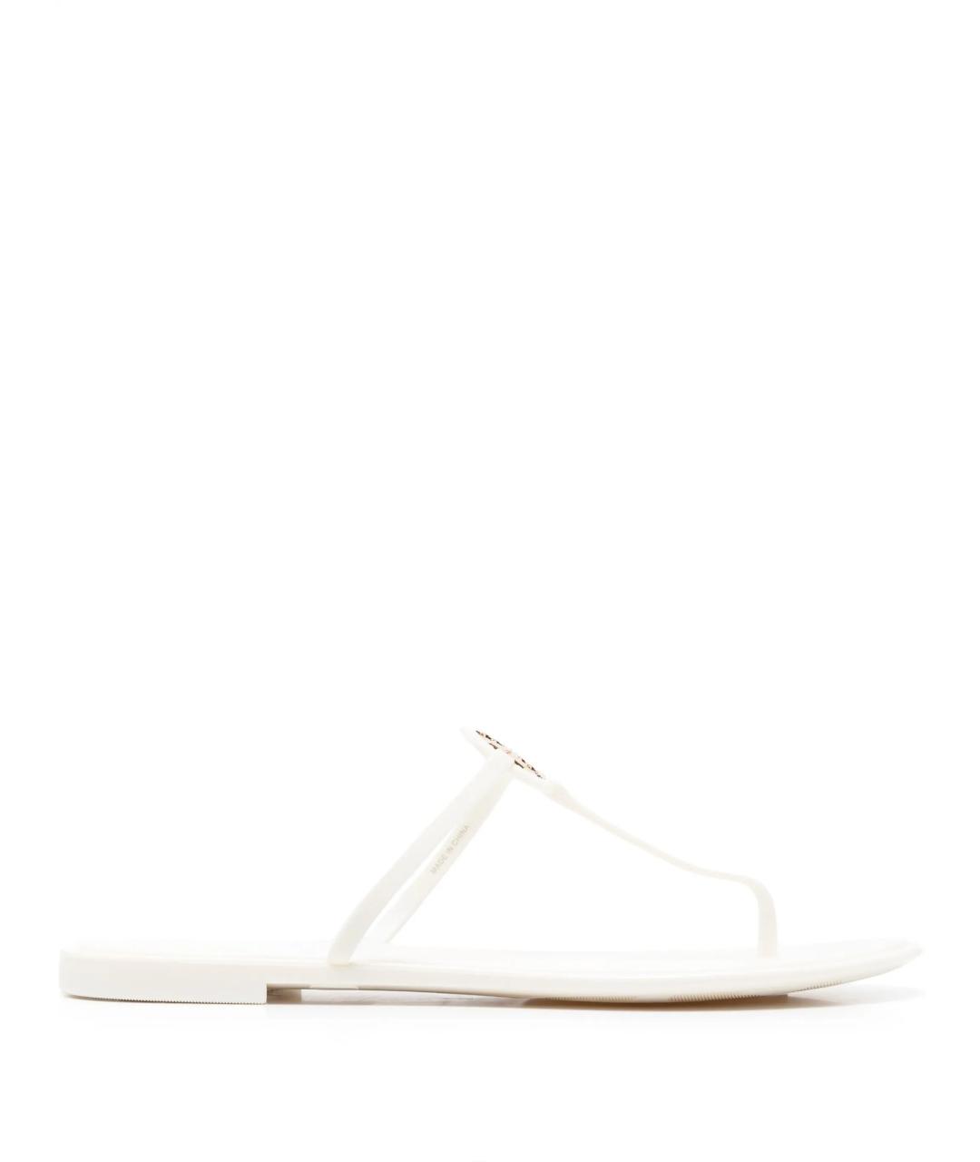 TORY BURCH Белые кожаные шлепанцы, фото 1
