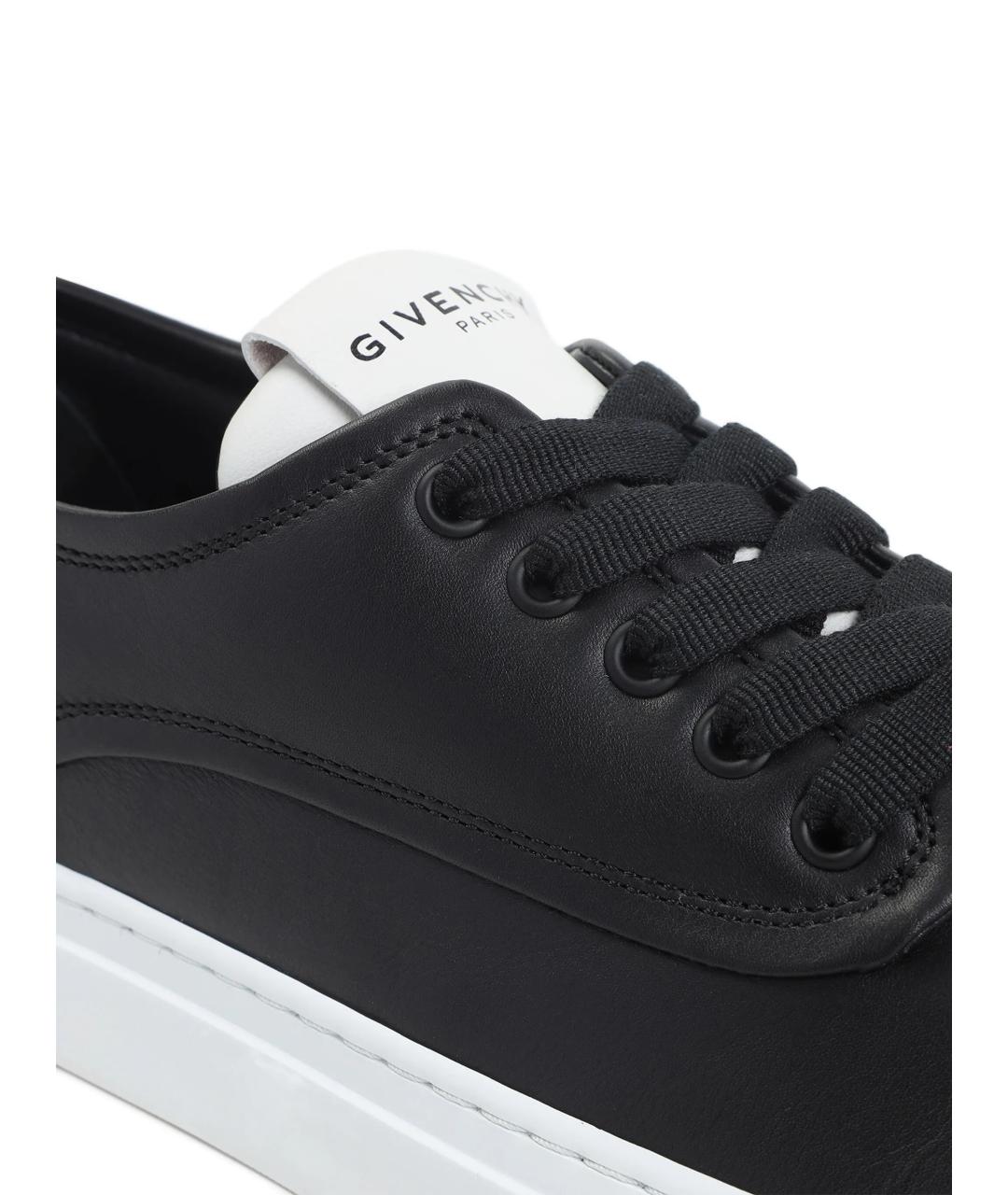 GIVENCHY Черные кожаные низкие кроссовки / кеды, фото 3