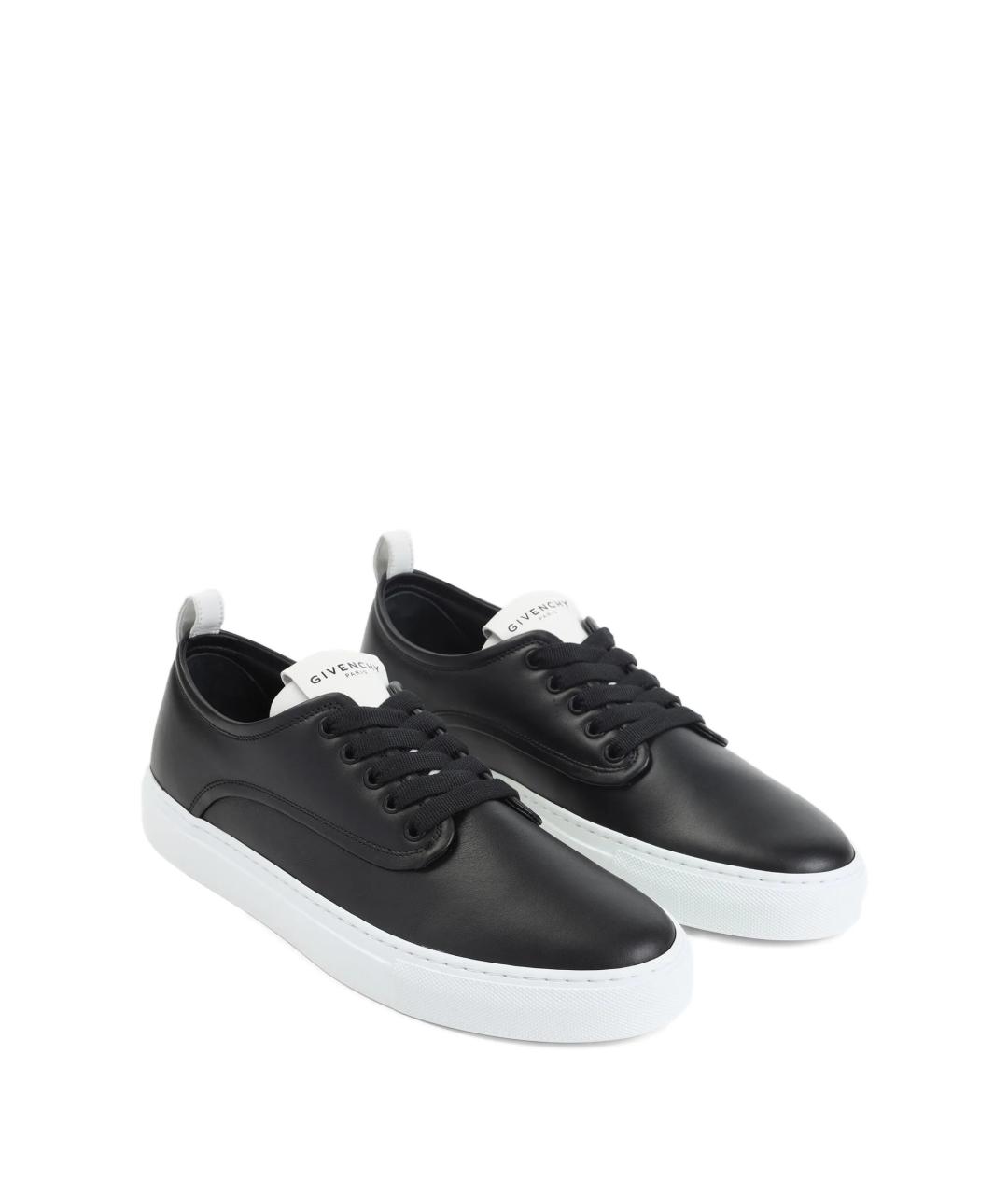 GIVENCHY Черные кожаные низкие кроссовки / кеды, фото 2