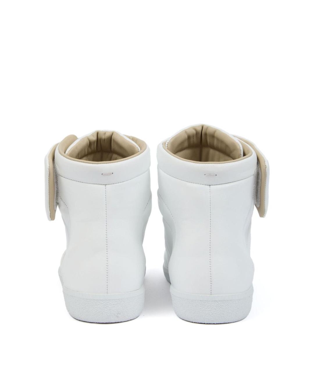 MAISON MARGIELA Белые кожаные высокие кроссовки / кеды, фото 2