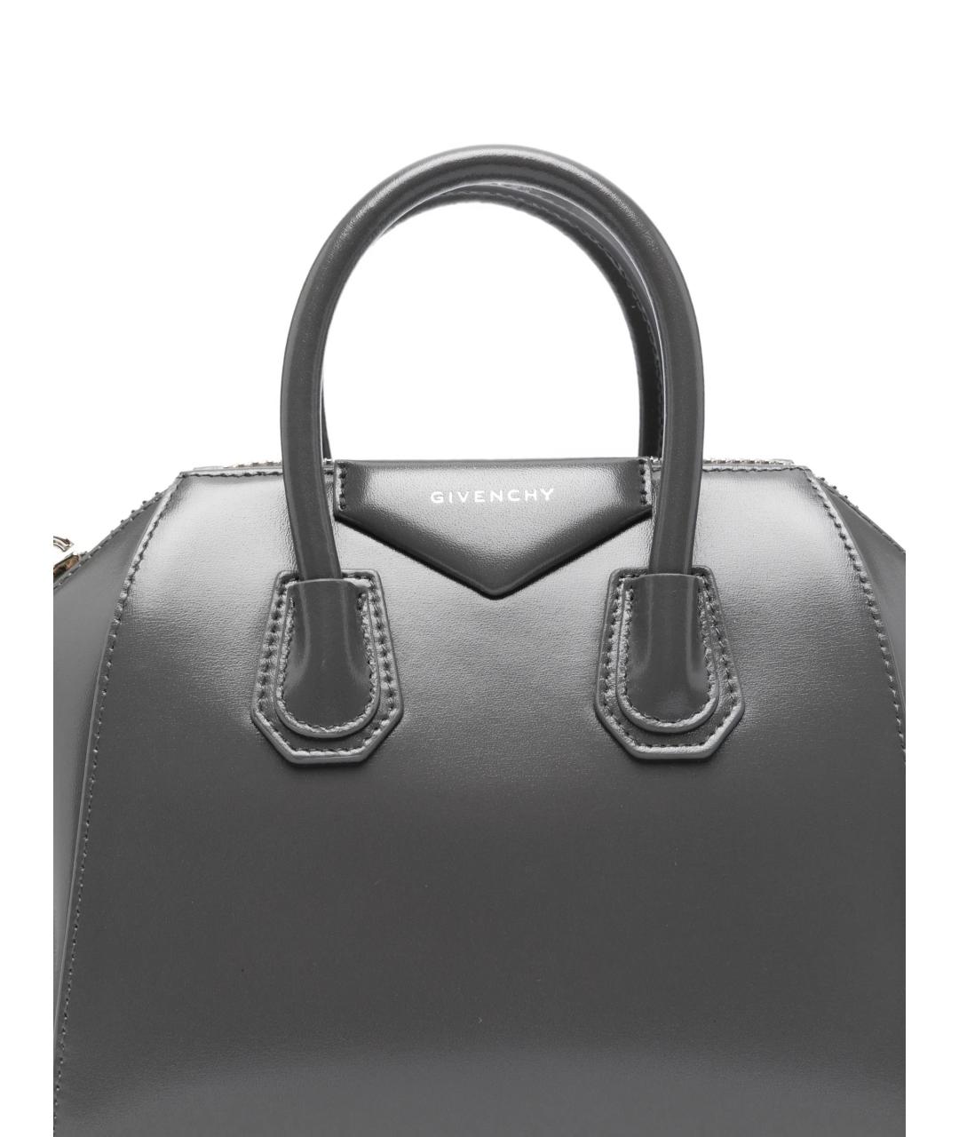 GIVENCHY Серая кожаная сумка с короткими ручками, фото 4