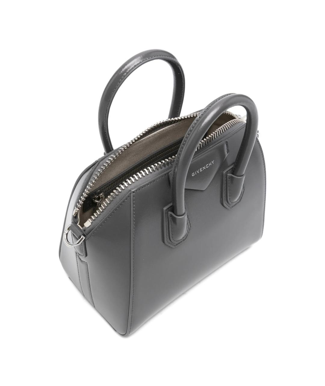 GIVENCHY Серая кожаная сумка с короткими ручками, фото 5