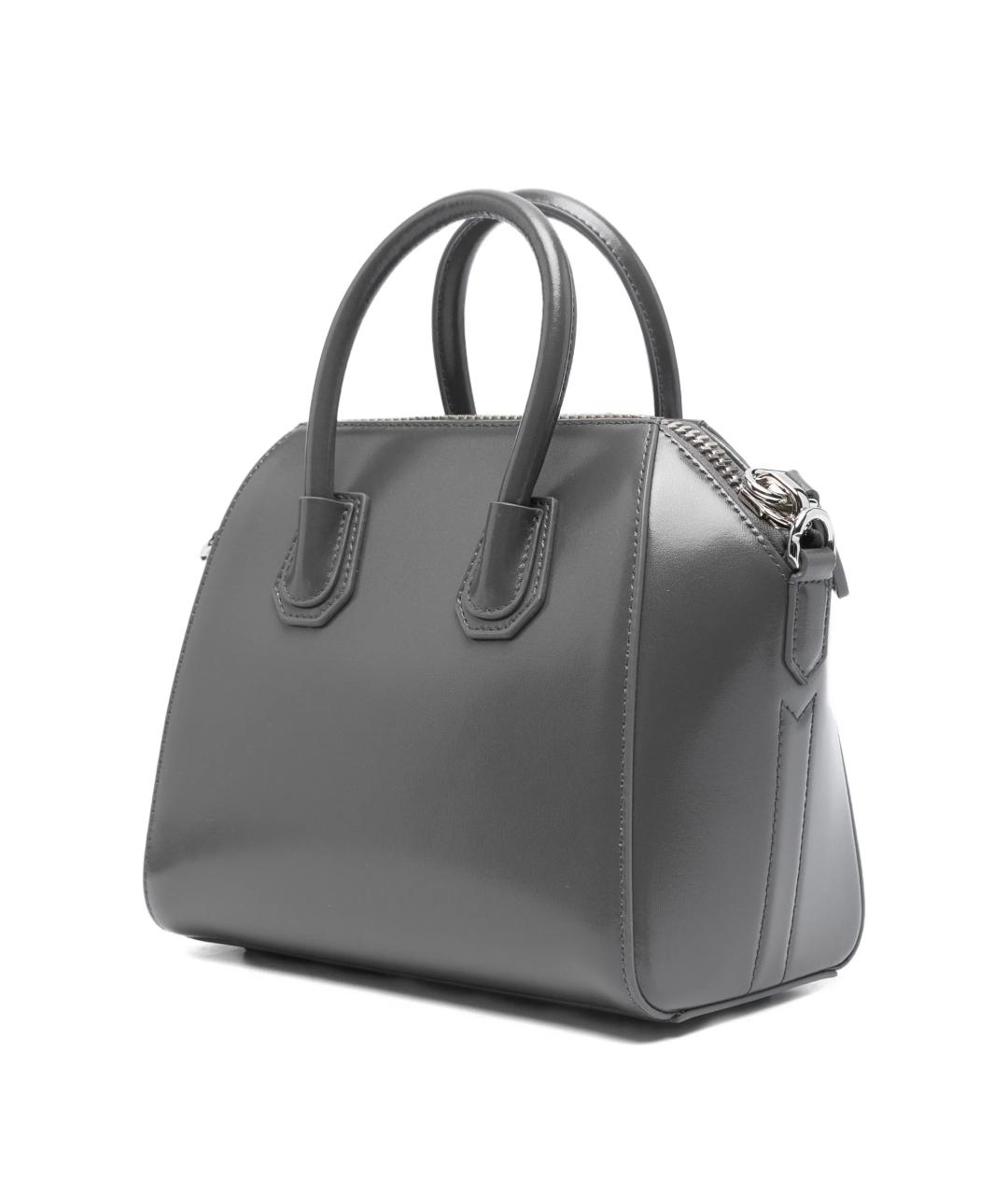 GIVENCHY Серая кожаная сумка с короткими ручками, фото 3