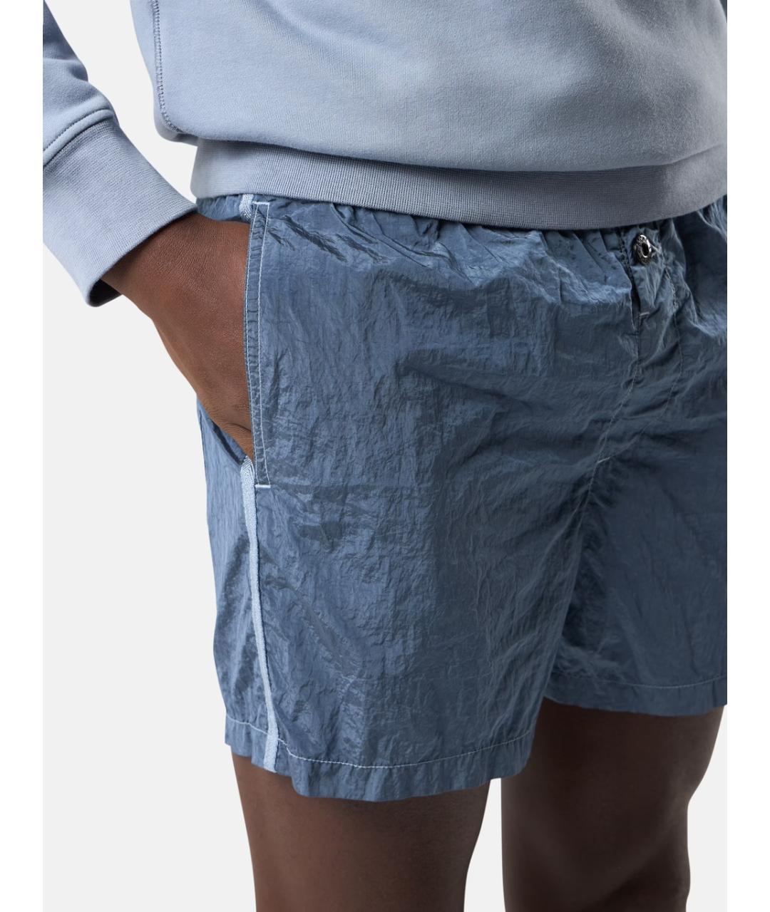 STONE ISLAND Синие полиамидовые шорты, фото 4