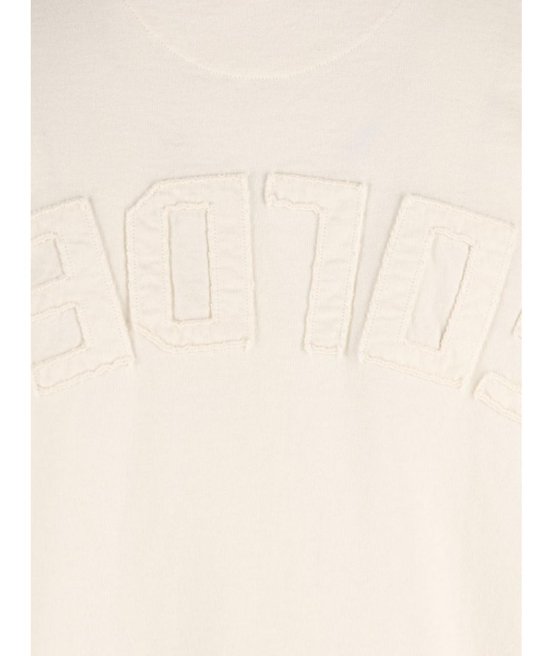 GOLDEN GOOSE DELUXE BRAND Бежевая хлопковая футболка, фото 3