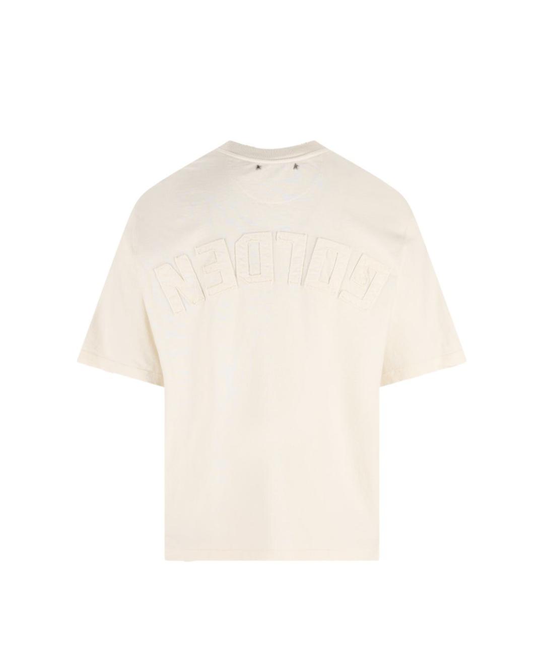 GOLDEN GOOSE DELUXE BRAND Бежевая хлопковая футболка, фото 2
