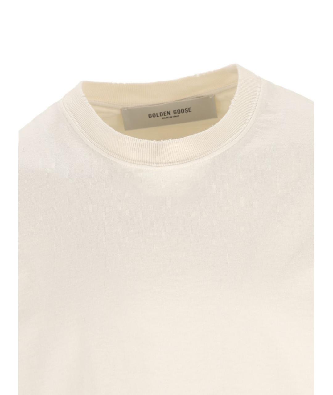 GOLDEN GOOSE DELUXE BRAND Бежевая хлопковая футболка, фото 4