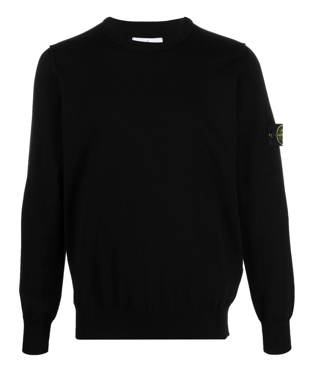 STONE ISLAND Черный хлопковый джемпер / свитер, фото 1