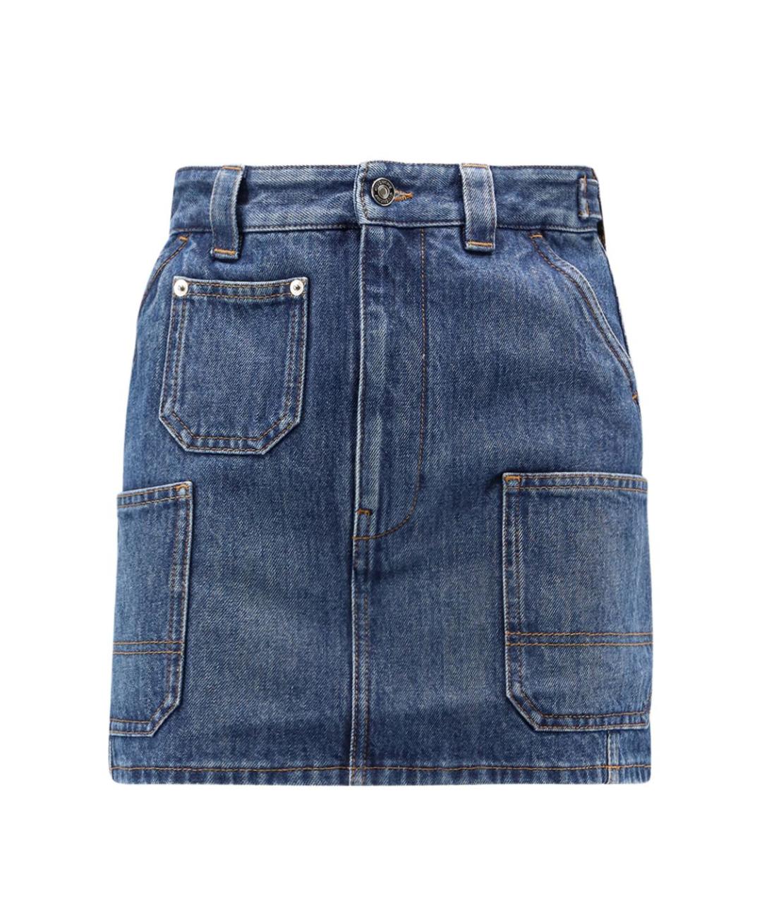 GIVENCHY Синяя хлопковая юбка мини, фото 1