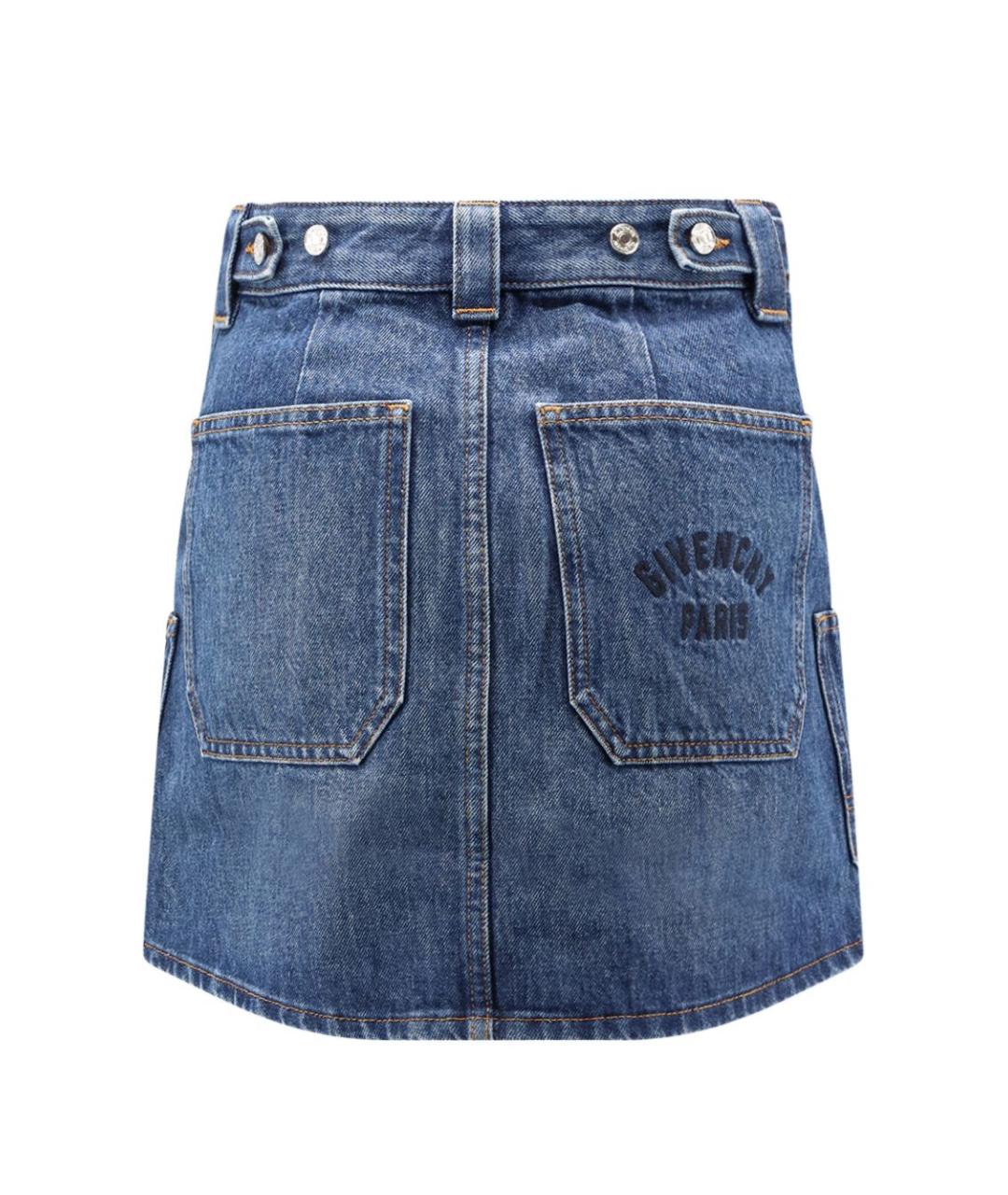 GIVENCHY Синяя хлопковая юбка мини, фото 2