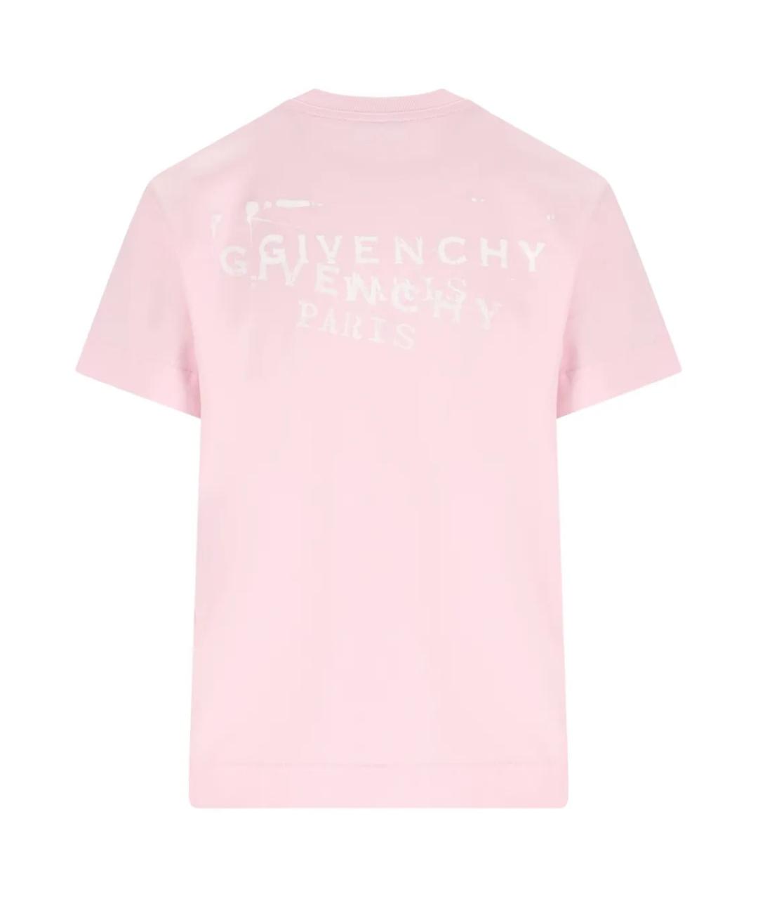 GIVENCHY Розовая хлопковая футболка, фото 2