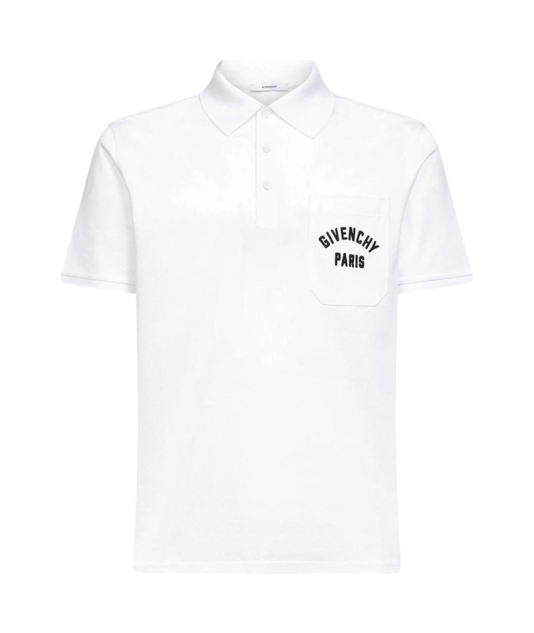 GIVENCHY Белое хлопковое поло с коротким рукавом, фото 1