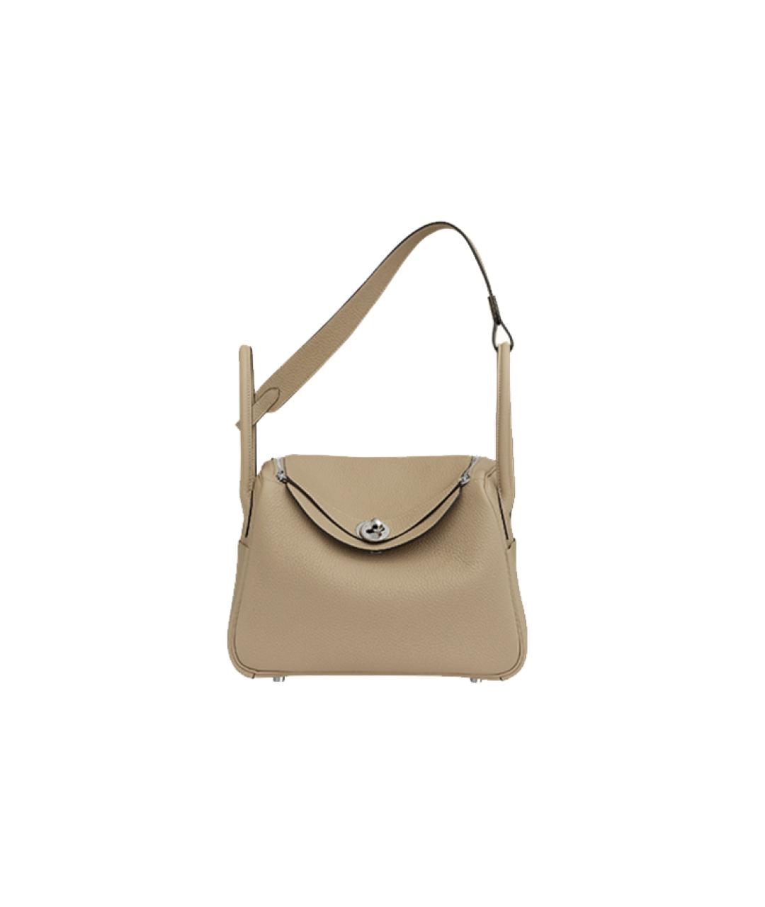 HERMES Бежевая кожаная сумка тоут, фото 2