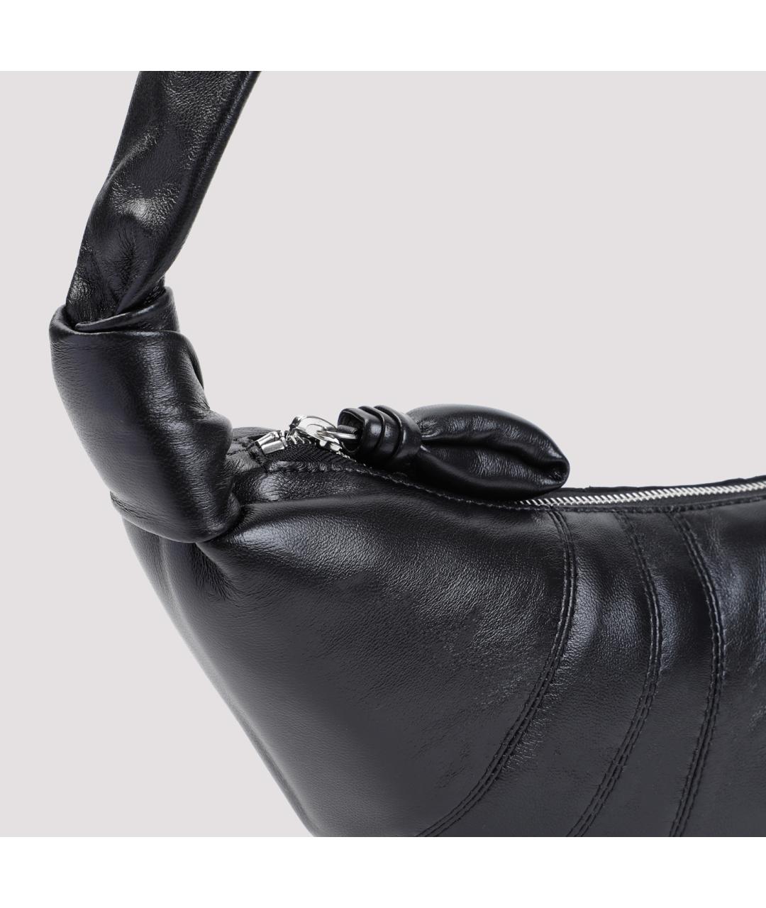 LEMAIRE Черная кожаная сумка через плечо, фото 5