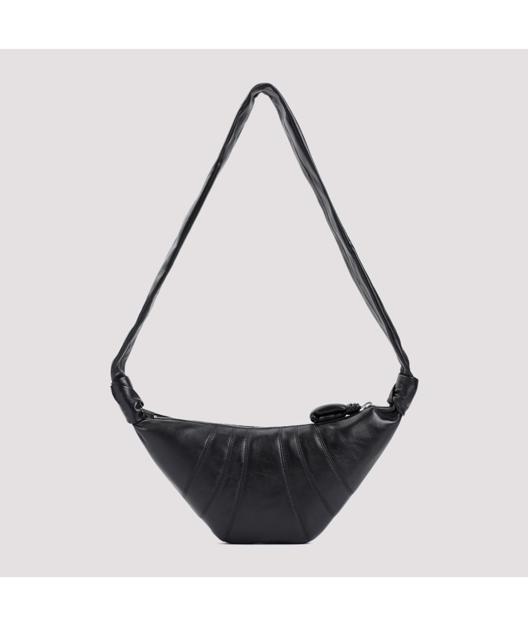 LEMAIRE Черная кожаная сумка через плечо, фото 4