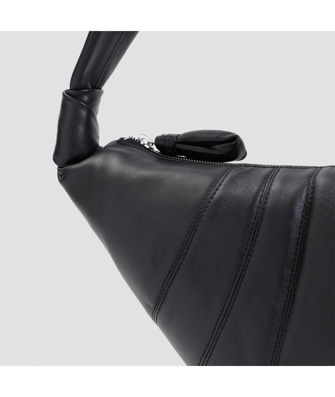 LEMAIRE Черная кожаная сумка через плечо, фото 5
