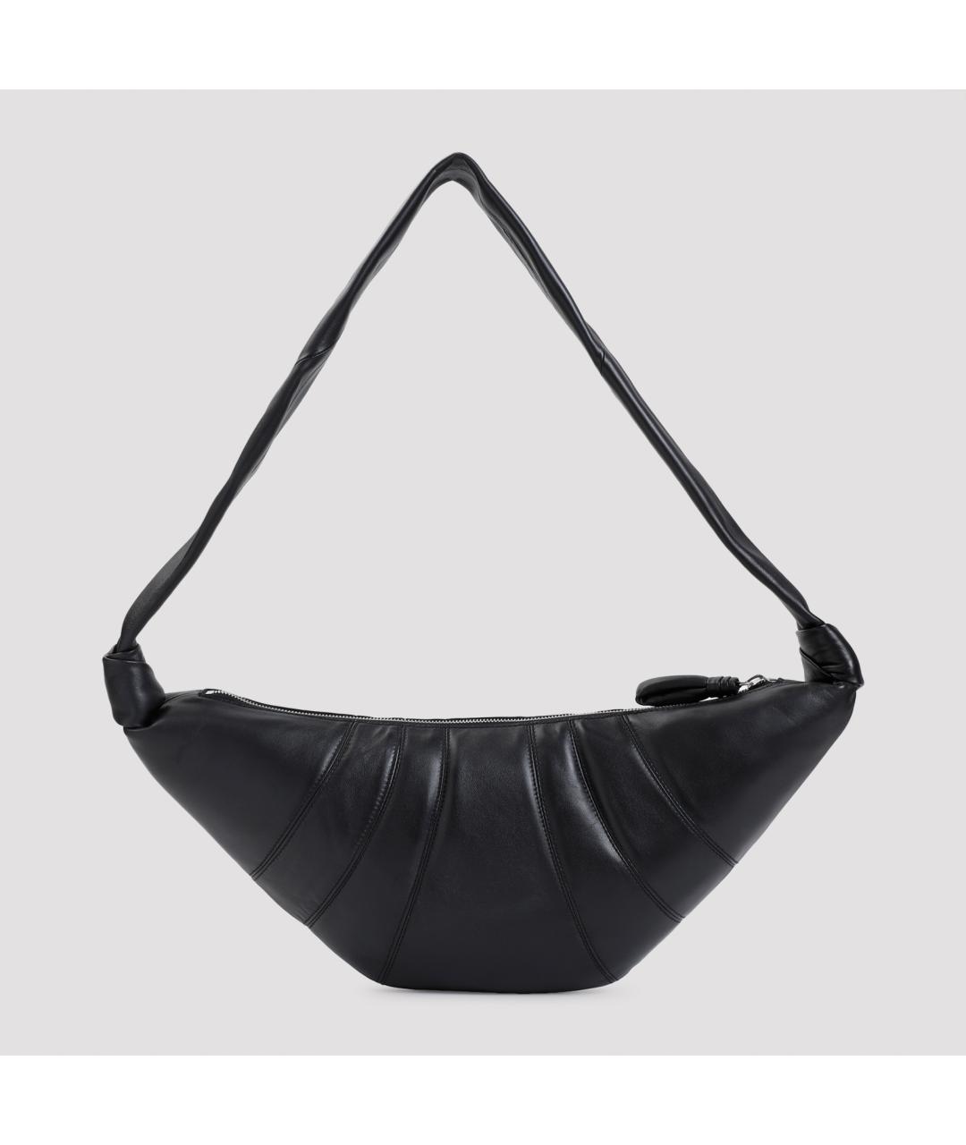 LEMAIRE Черная кожаная сумка через плечо, фото 4