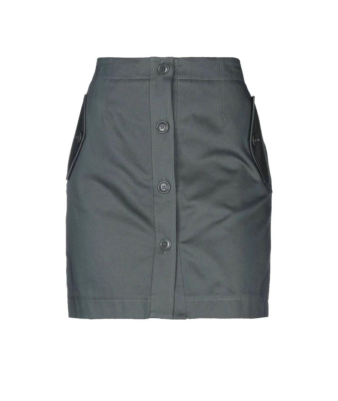 GIVENCHY Антрацитовая хлопковая юбка мини, фото 1
