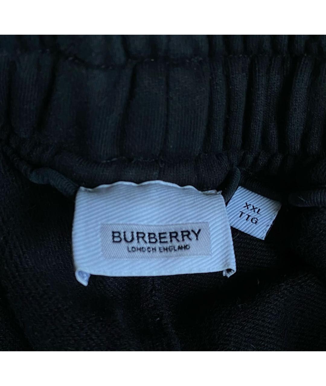 BURBERRY Черные хлопковые повседневные брюки, фото 3