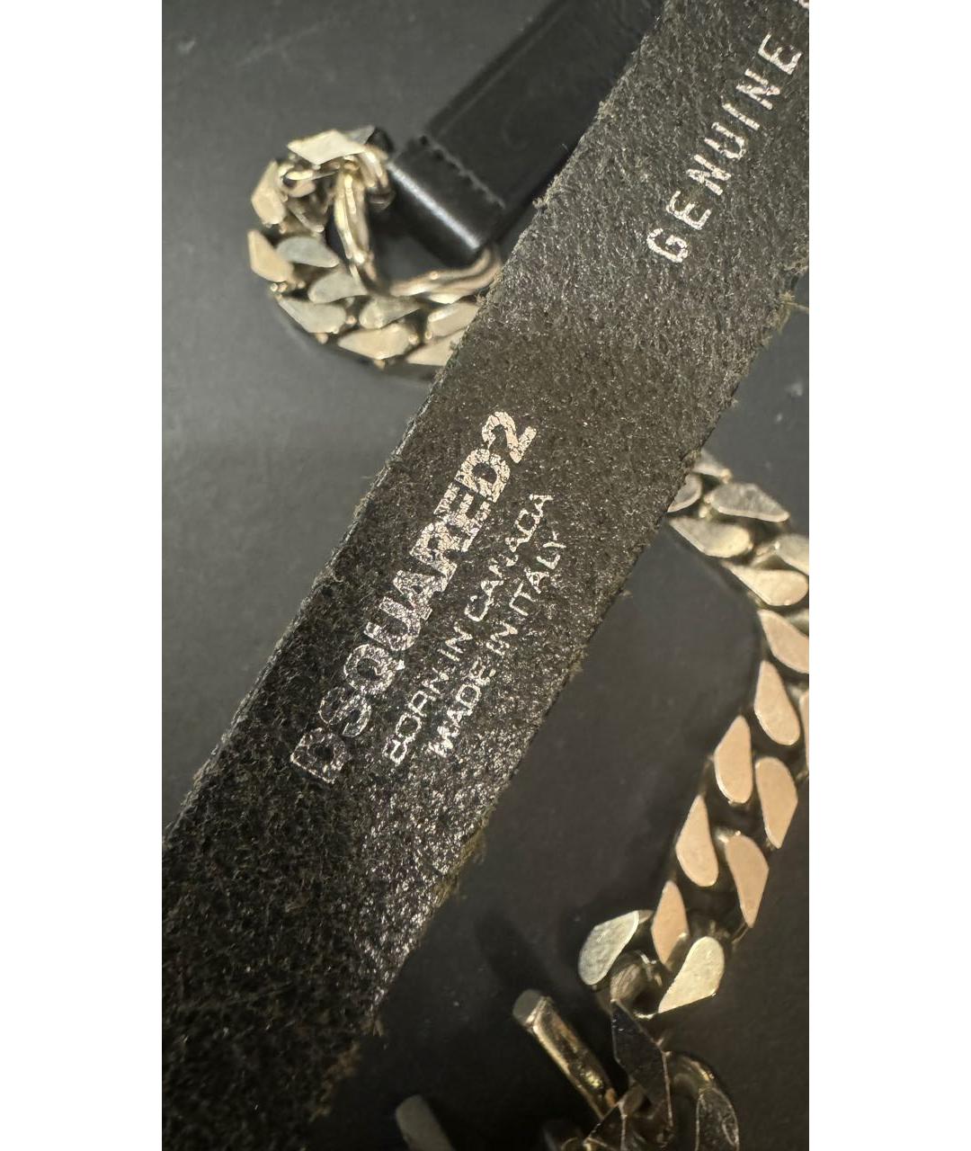 DSQUARED2 Черный кожаный ремень, фото 3