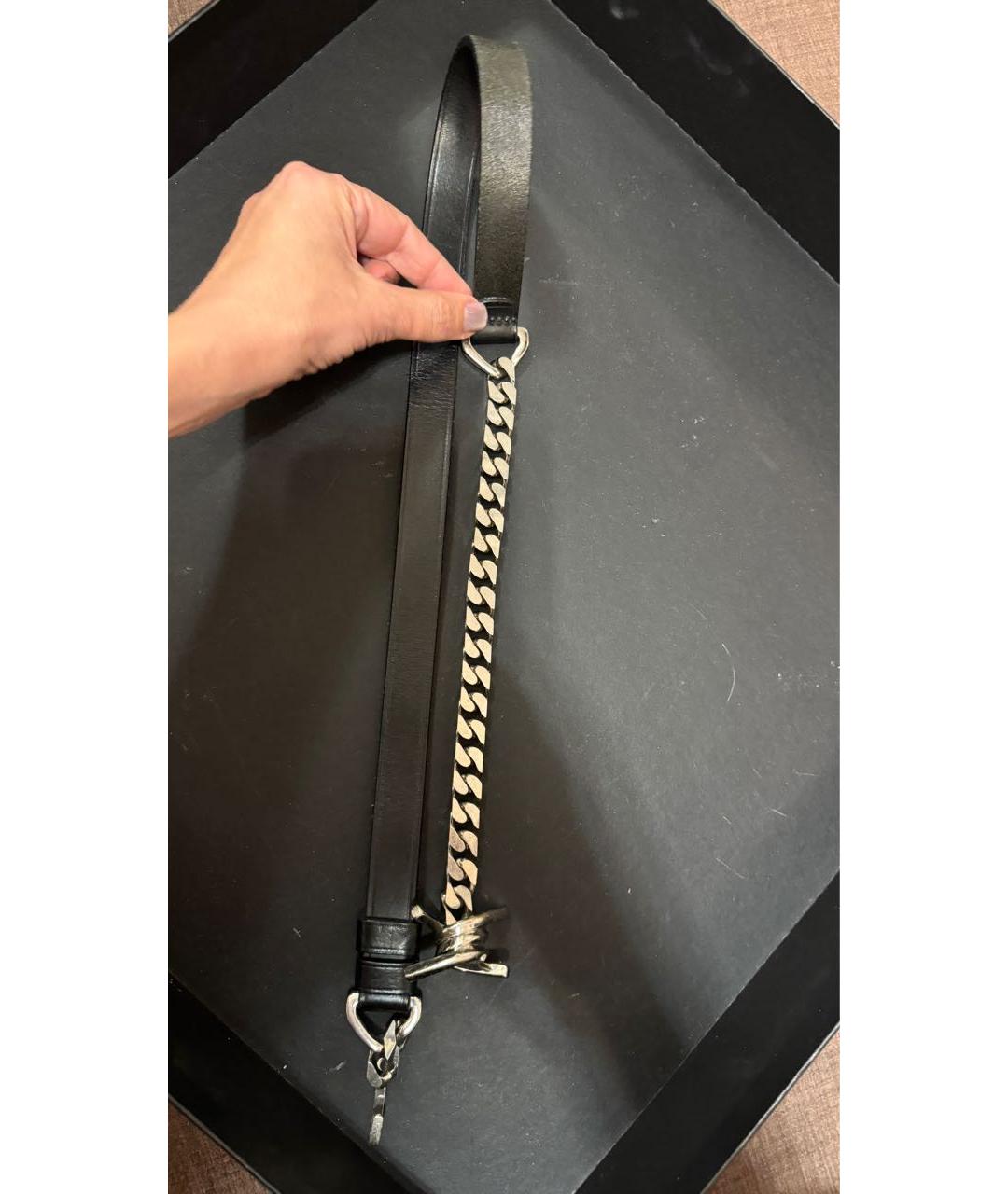 DSQUARED2 Черный кожаный ремень, фото 6