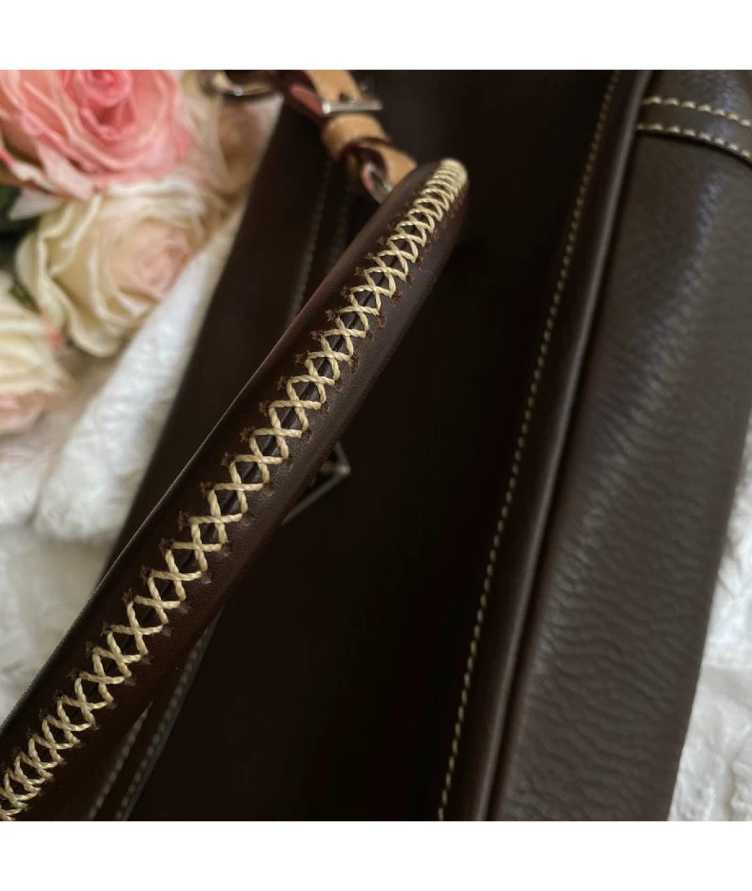 PRADA Коричневая кожаная сумка через плечо, фото 4