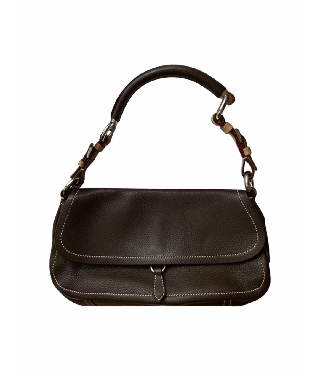 PRADA Коричневая кожаная сумка через плечо, фото 1