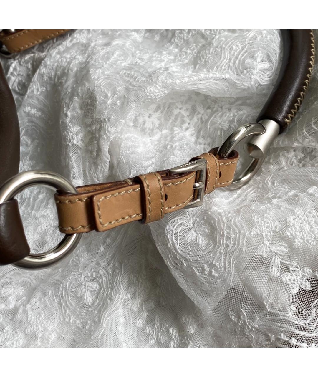 PRADA Коричневая кожаная сумка через плечо, фото 6