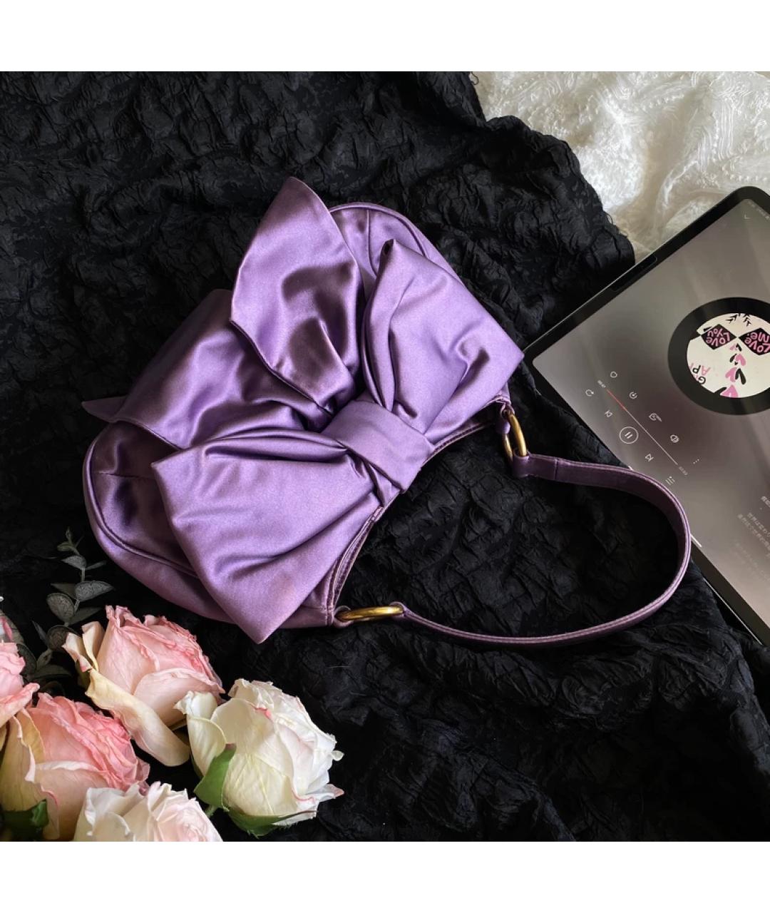 SAINT LAURENT Фиолетовая тканевая сумка с короткими ручками, фото 6