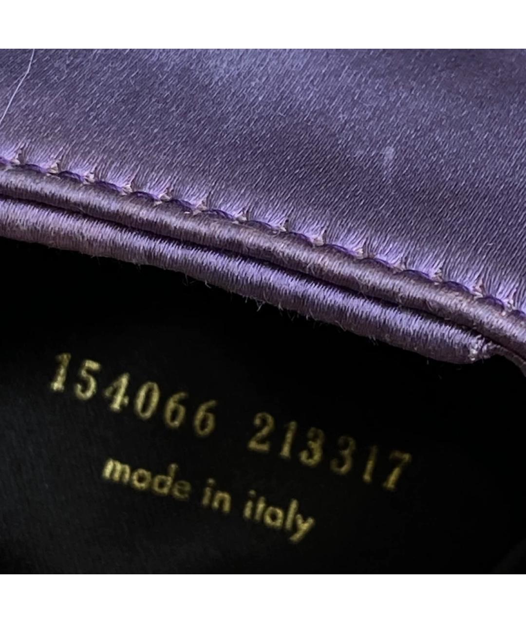 SAINT LAURENT Фиолетовая тканевая сумка с короткими ручками, фото 5