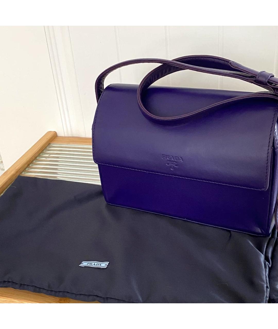 PRADA Фиолетовая кожаная сумка с короткими ручками, фото 5
