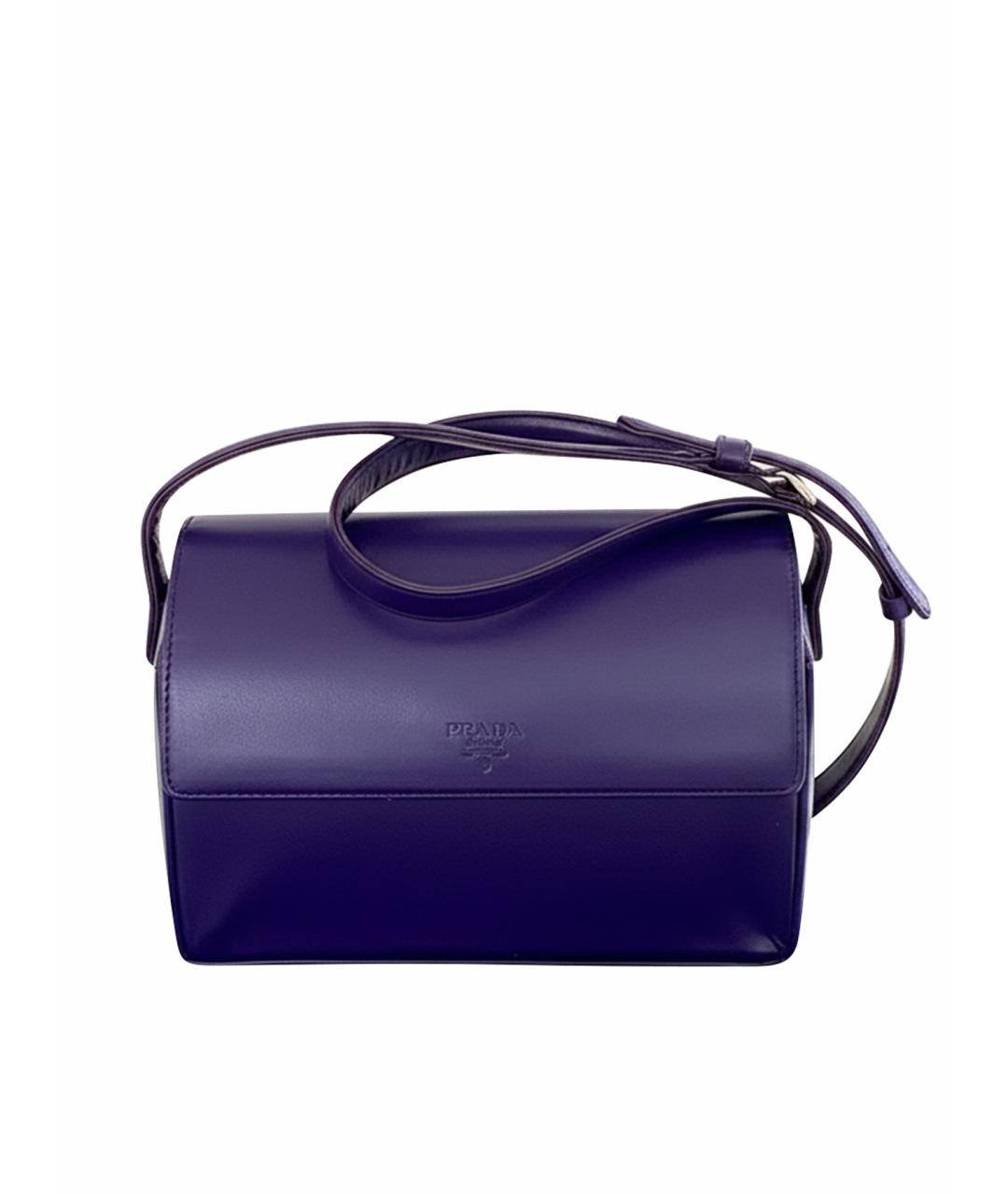 PRADA Фиолетовая кожаная сумка с короткими ручками, фото 1