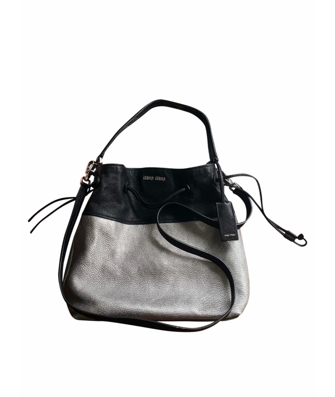 MIU MIU Черная кожаная сумка с короткими ручками, фото 1