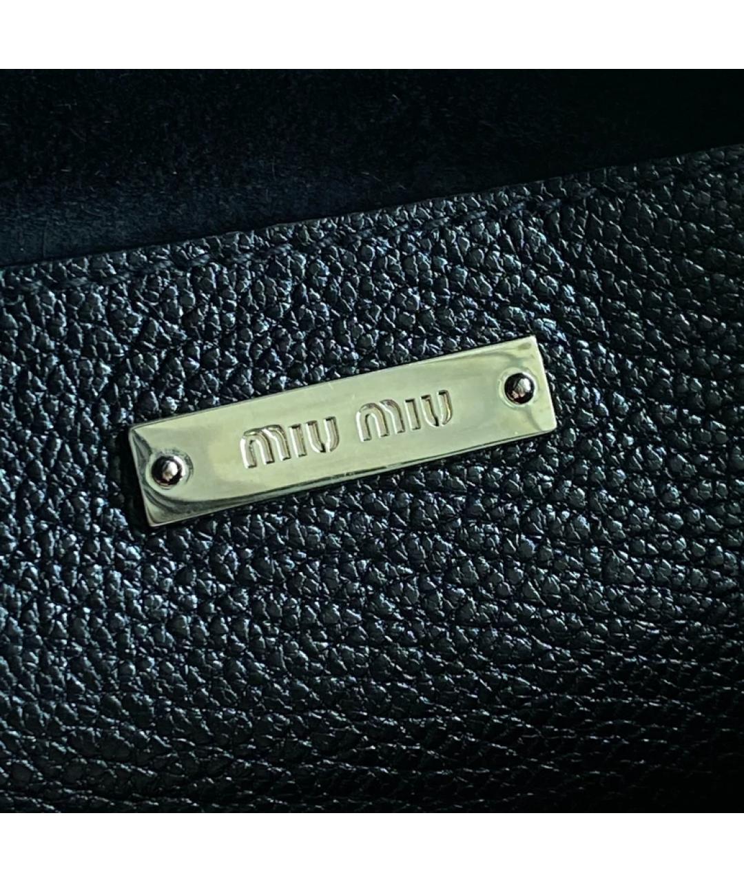MIU MIU Черная кожаная сумка с короткими ручками, фото 3