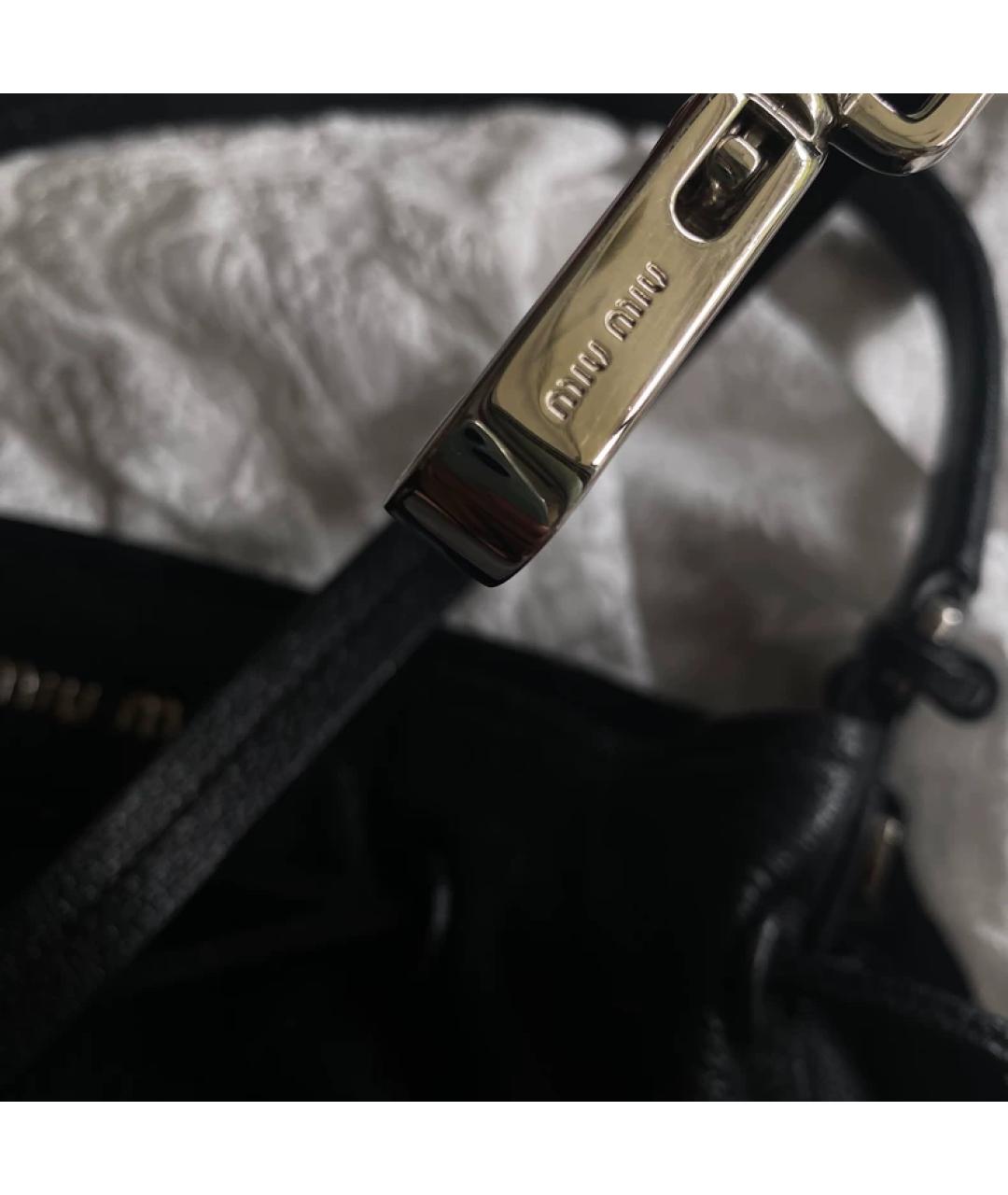 MIU MIU Черная кожаная сумка с короткими ручками, фото 2