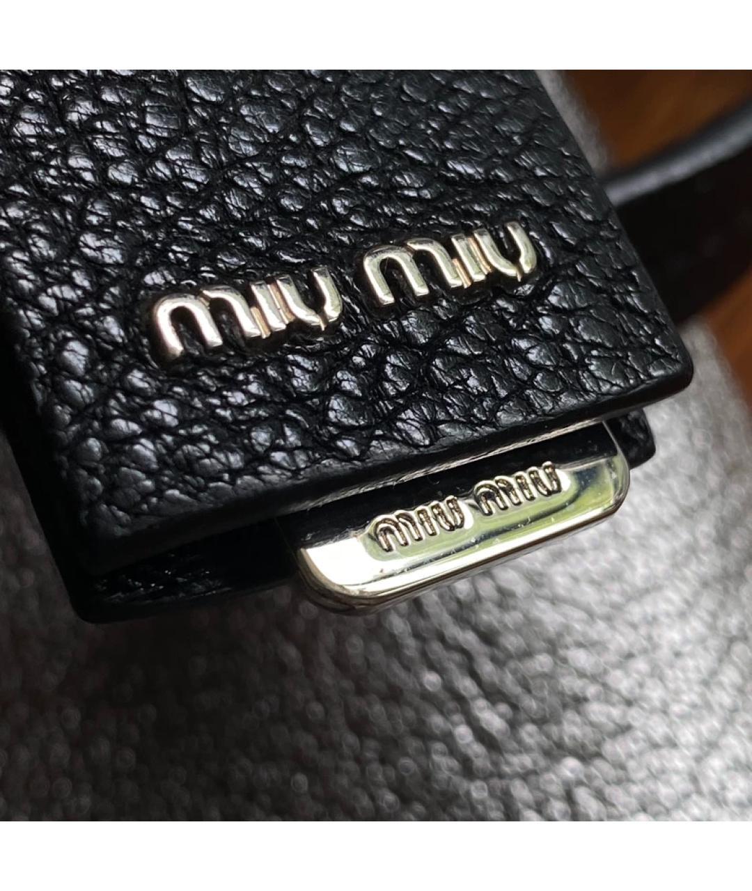 MIU MIU Черная кожаная сумка с короткими ручками, фото 4